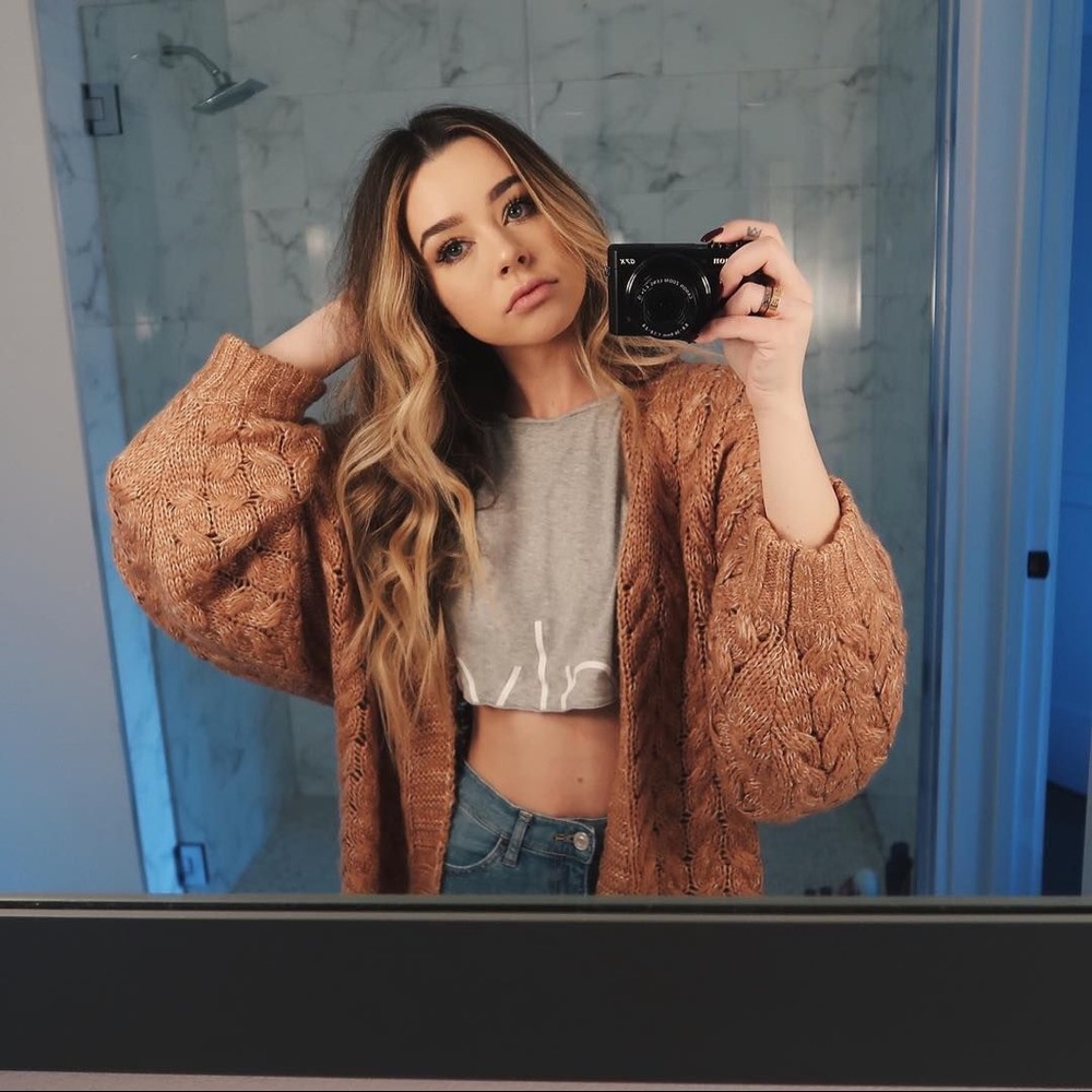 Pacsun Kendall & Kylie terracotta oversized knit cardigan